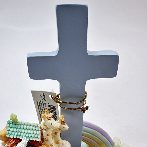 Russ Berrie Baby Notes From Noah Figurine Religious Ark Cross Animals Rainbow - Picture 3 of 9